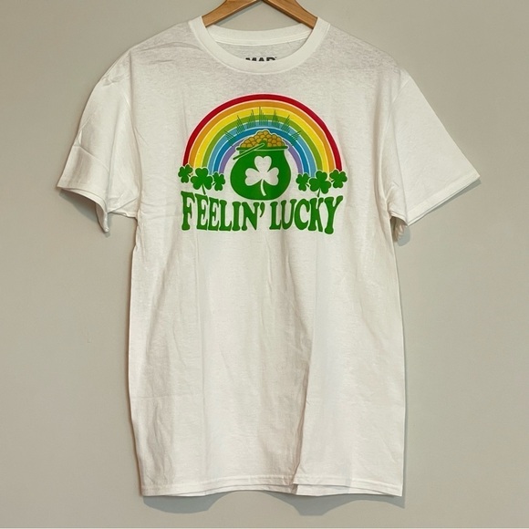 Mad Engine St Patrick's Day Feelin' Lucky Rainbow T-Shirt - Picture 2 of 5